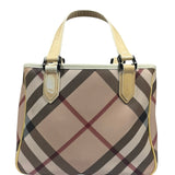 Burberry Beige Nova Check Canvas Patent Leather Tote Bag
