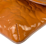 Chanel Orange Patent Leather Camellia Flap Pochette 2003