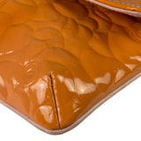 Chanel Orange Patent Leather Camellia Flap Pochette 2003