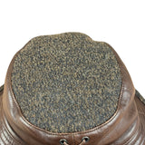 Hermes Vintage Brown Leather-Trimmed Motsch Bucket Hat