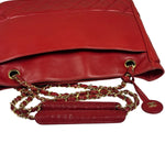 Chanel Vintage Red Quilted Lambskin Tote 1989