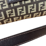 Fendi Black/Beige Leather Trim Zucca Mamma Baguette