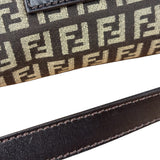 Fendi Black/Beige Leather Trim Zucca Mamma Baguette