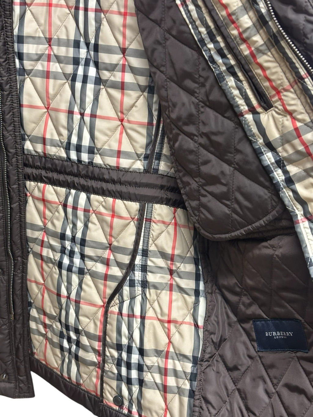 Burberry Vintage Nylon Quilted Zip Up Jacket