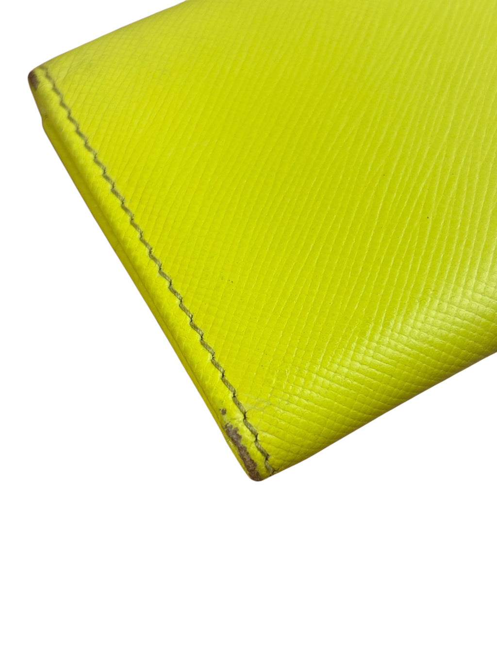 Prada Yellow Saffiano Leather Small Key Holder