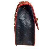 Chanel Red & Navy Trapezoid Flap Bag 1992