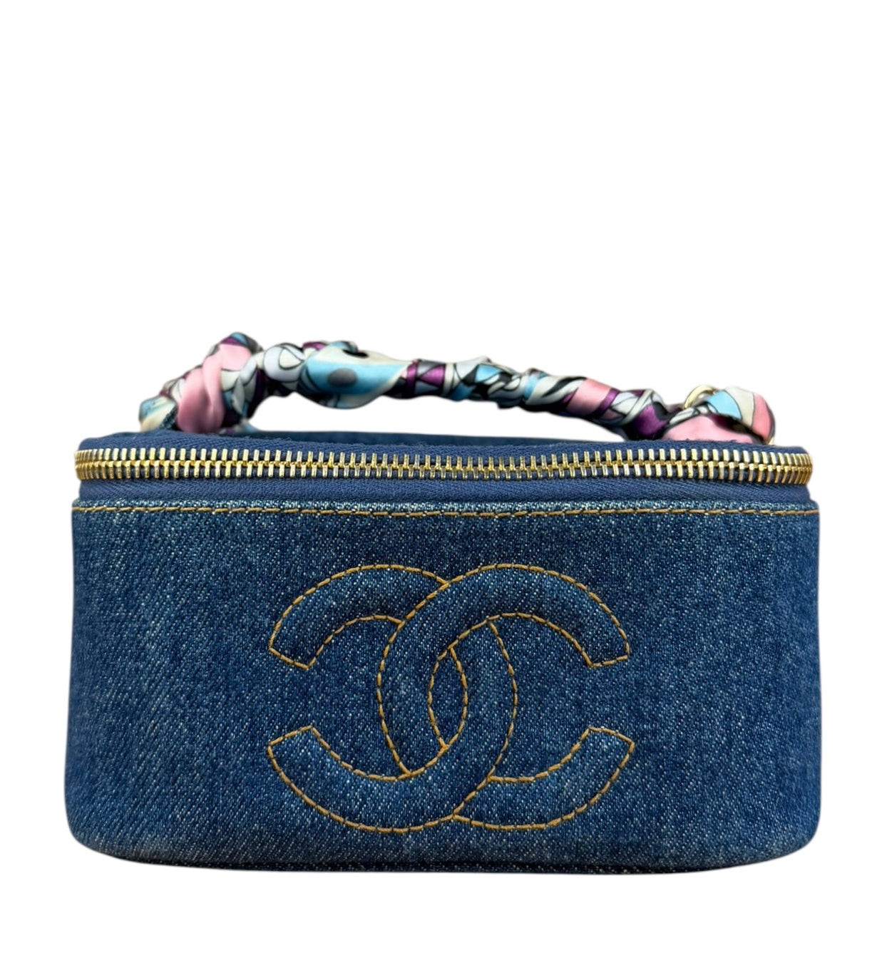 Chanel Denim Vanity Case Handbag 1997