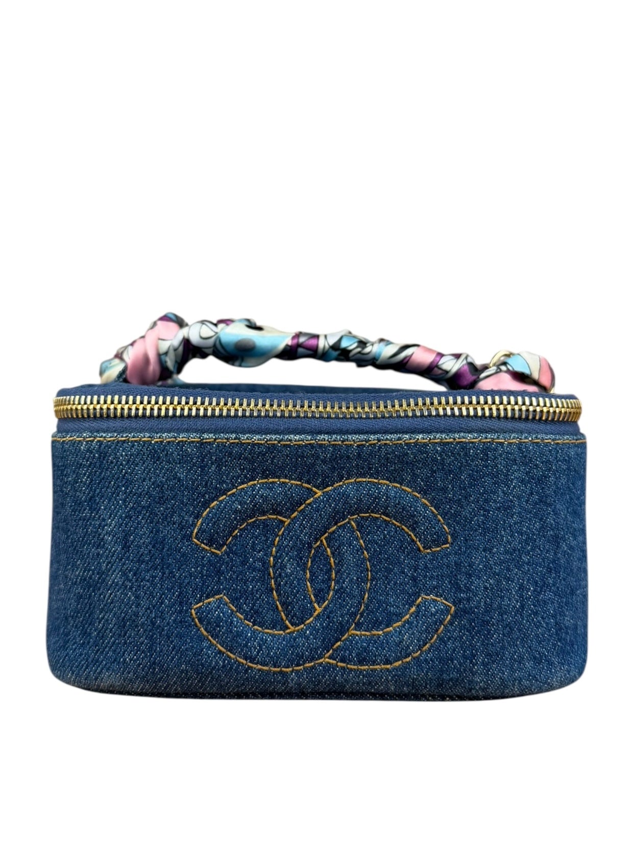 Chanel Denim Vanity Case Handbag 1997