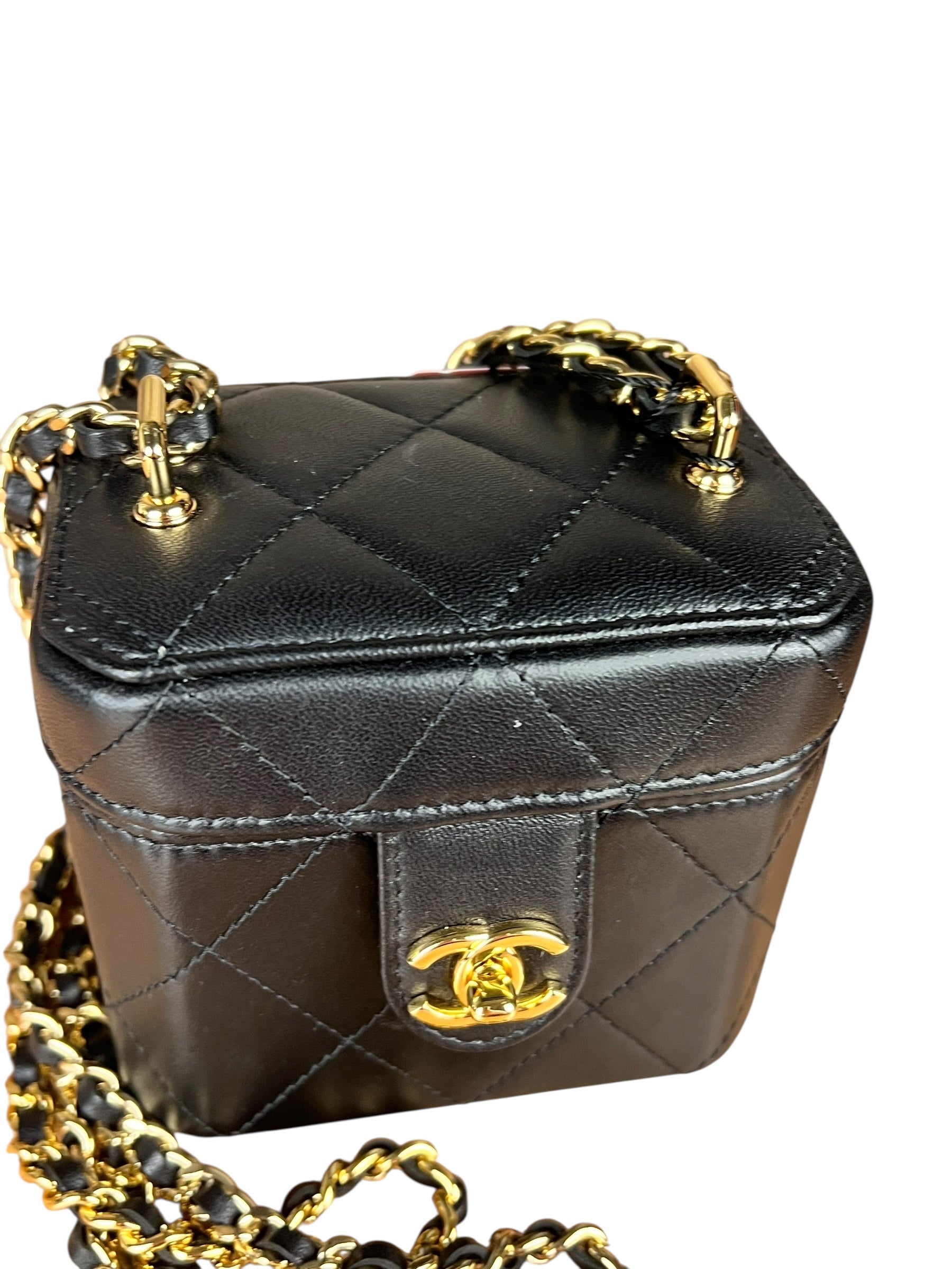 Chanel Lambskin Quilted Leather Cosmetic Bag