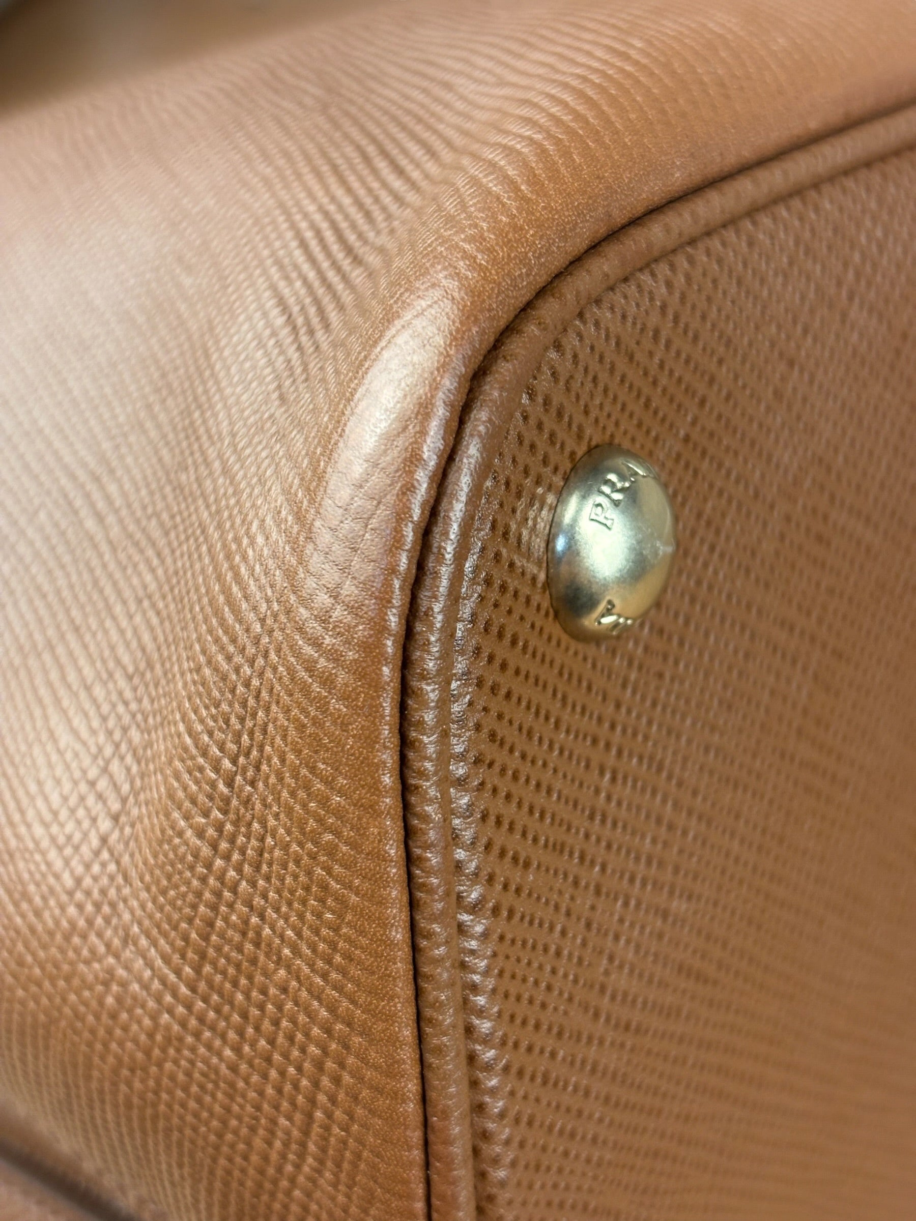 Prada Vintage Brown Leather Top Handle Bag