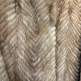 Vintage Light Brown Chevron Mink Fur Coat