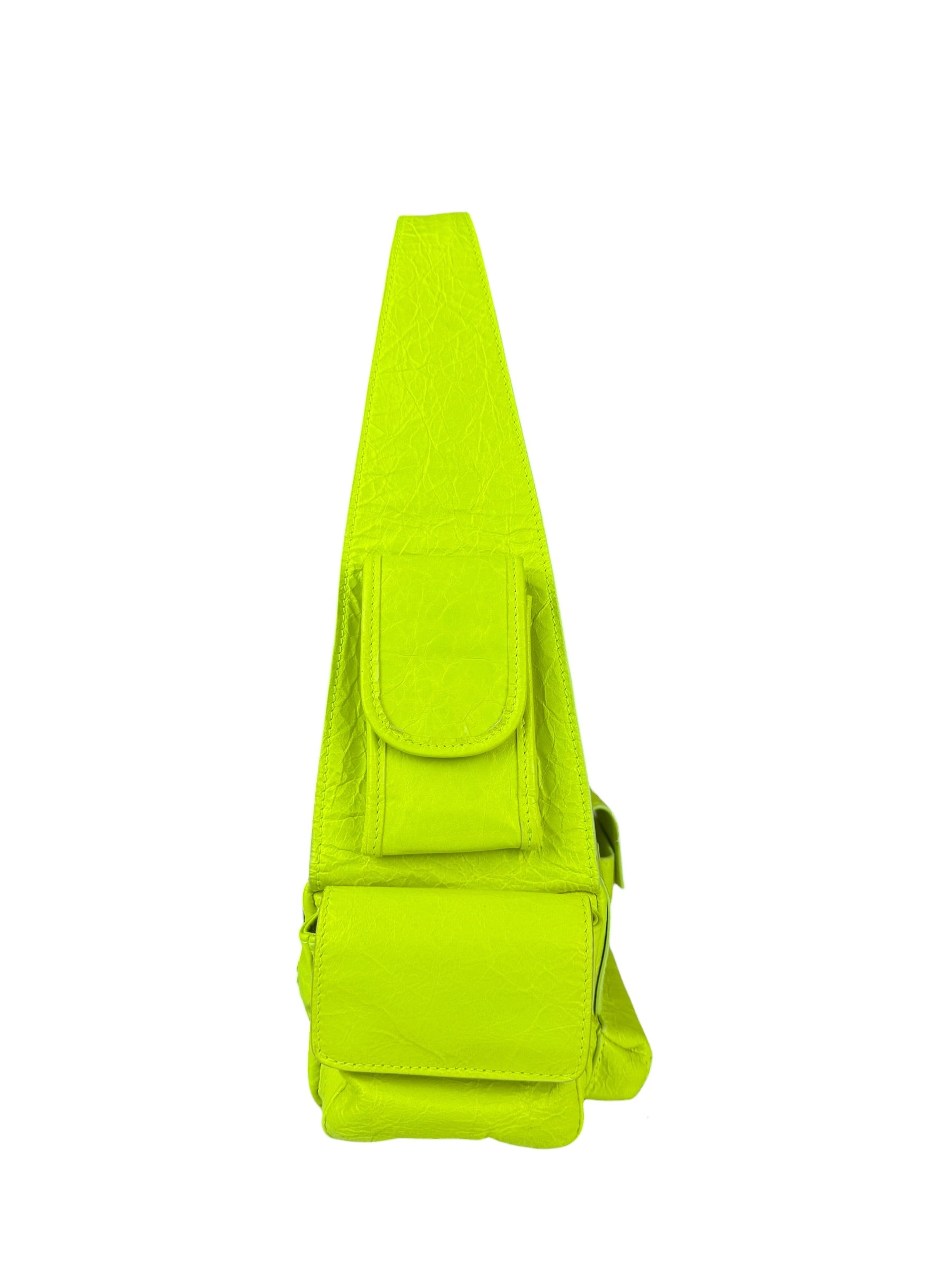 Balenciaga Fluo Yellow Leather Super Busy XS Sling Bag