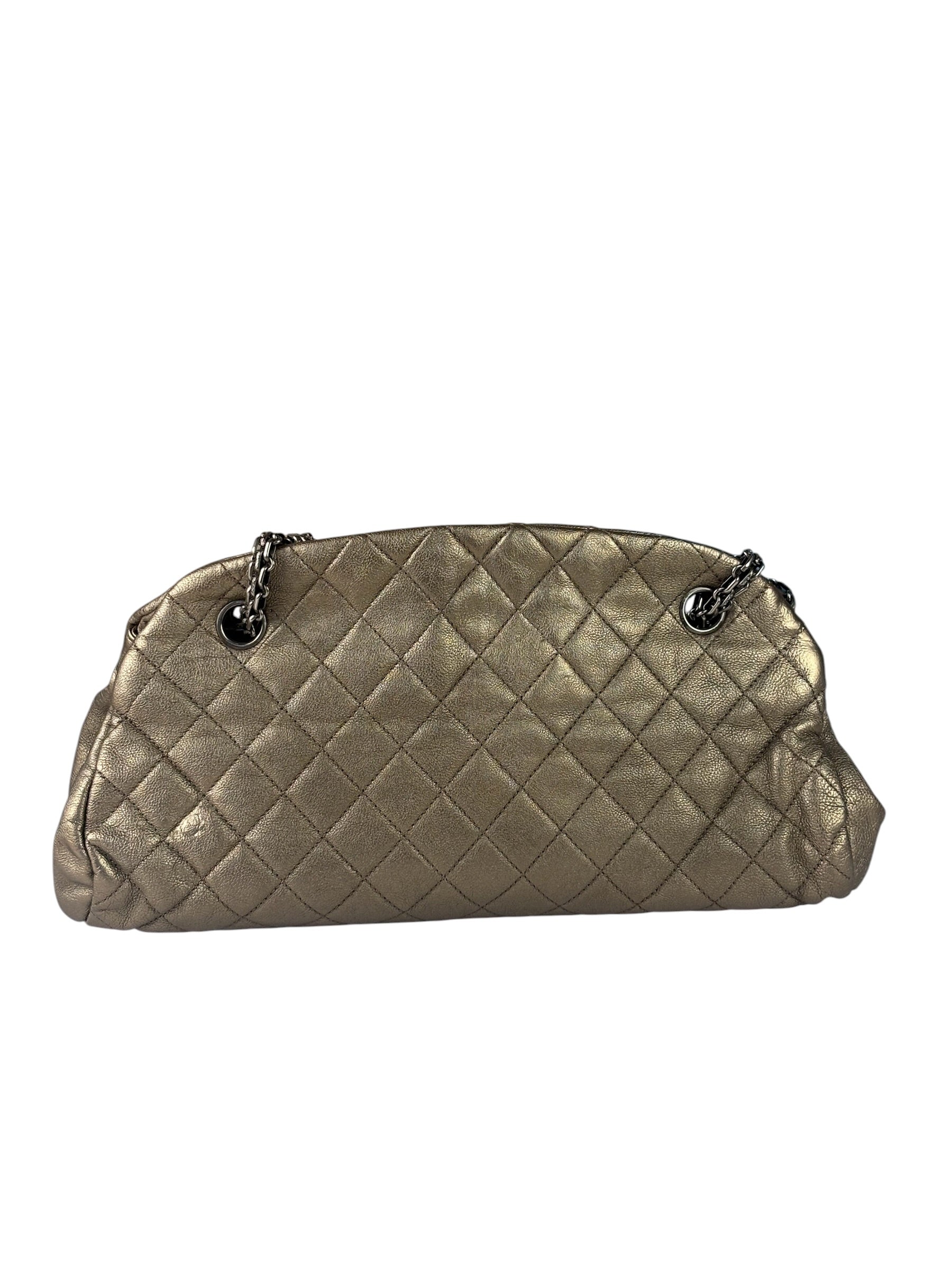 Chanel Metallic Gold Quilted Caviar Just Mademoiselle Bowling Bag 2010