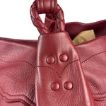 Bottega Veneta Red Leather Intrecciato Trim Hobo Bag