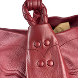 Bottega Veneta Red Leather Intrecciato Trim Hobo Bag