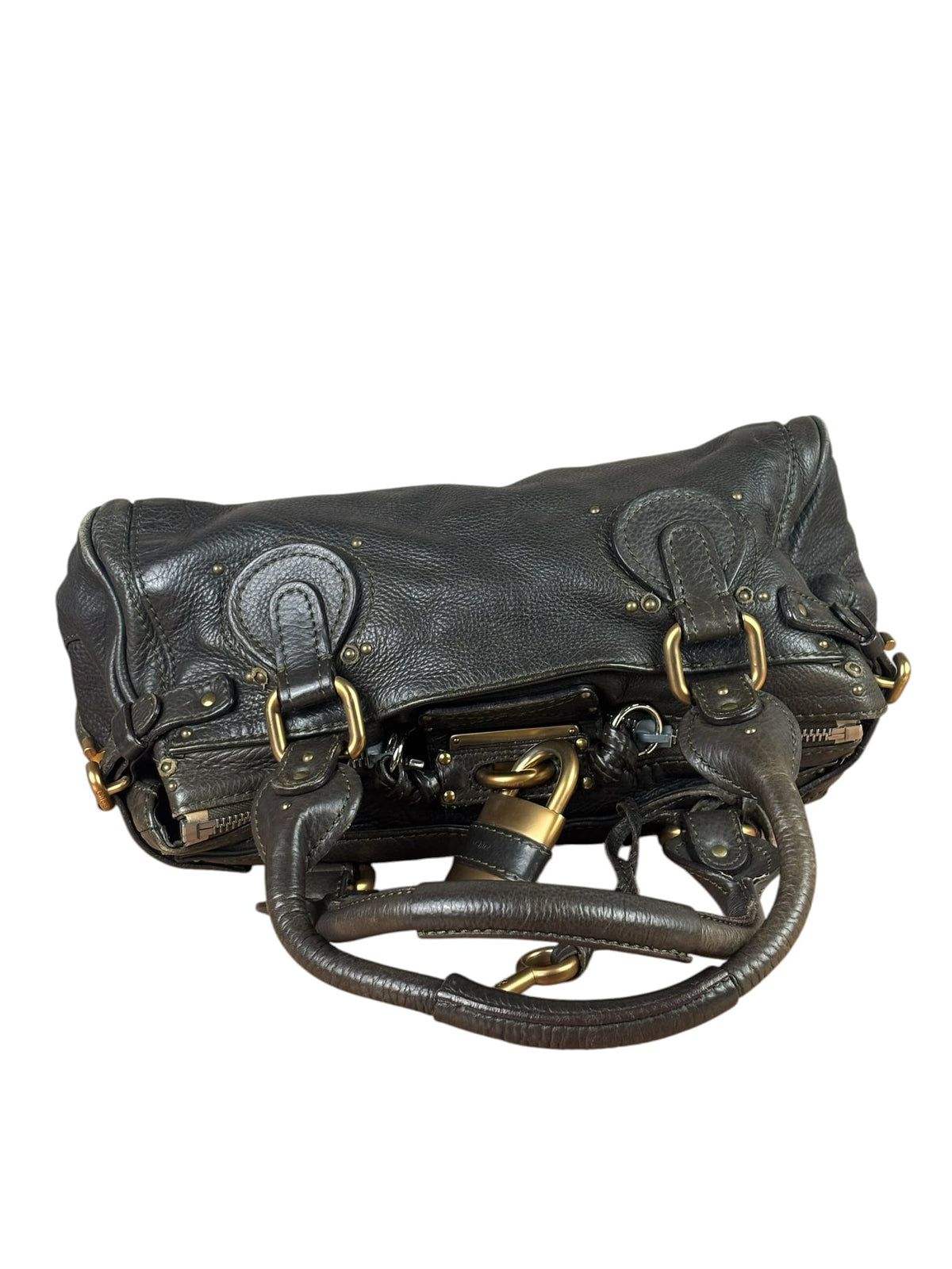 Chloe Greyish-Green Leather Paddington Handbag
