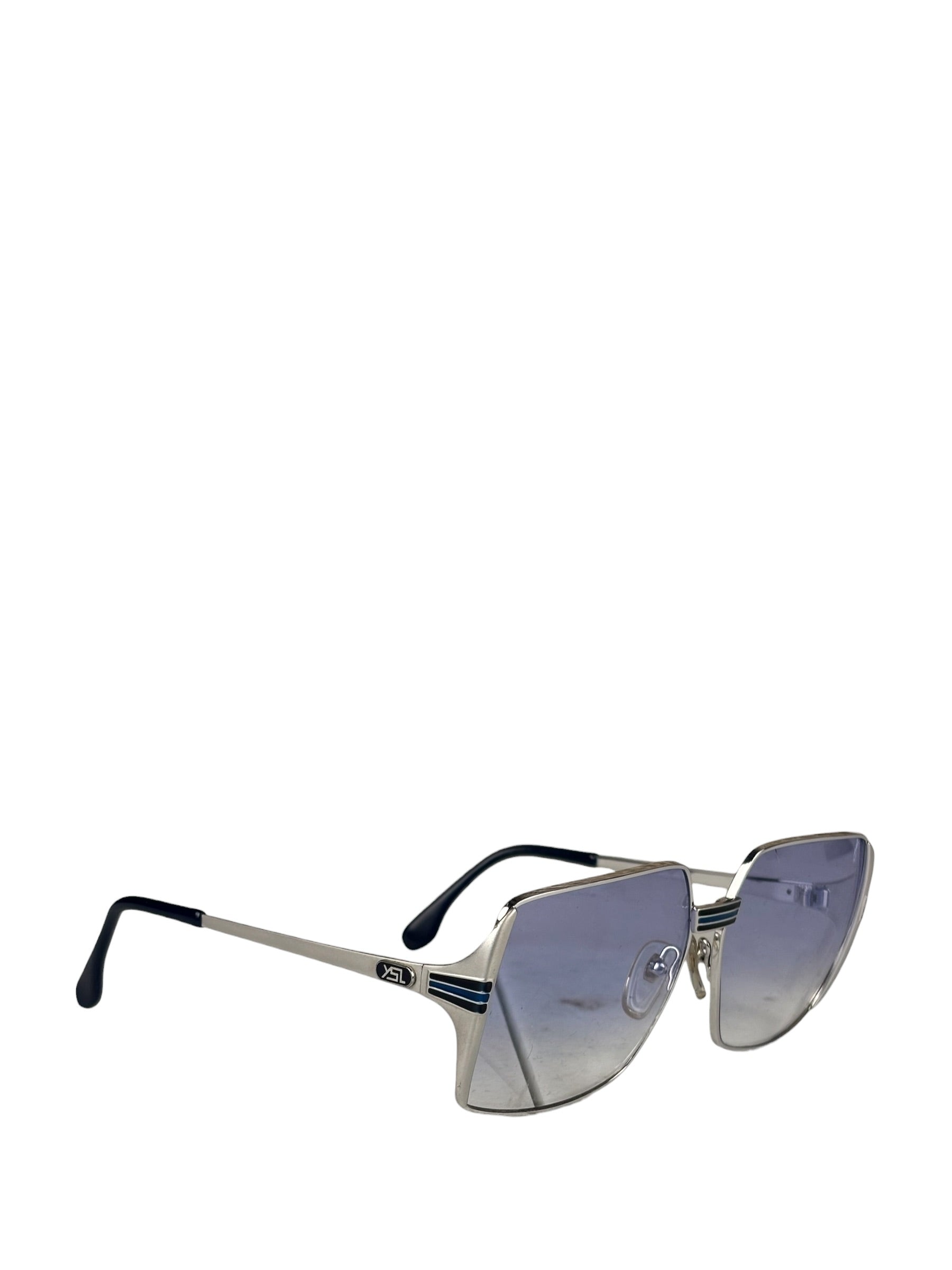 YSL Silver Square Frame Sunglasses