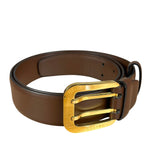 Celine Brown Leather Gold Buckle Belt