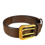 Celine Brown Leather Gold Buckle Belt
