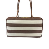 Miu Miu Canvas Stripped Beau Top Handle Bag
