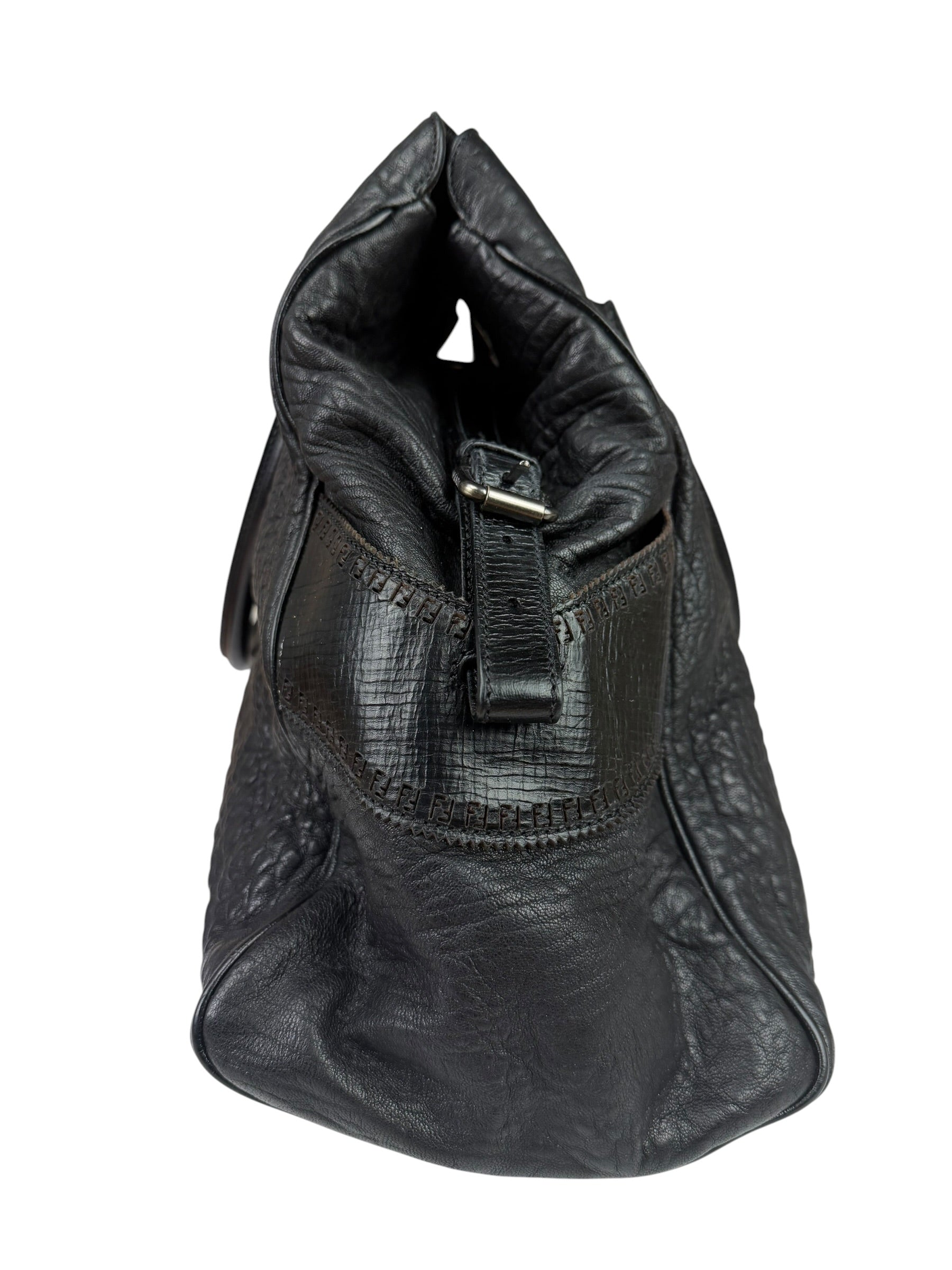 Fendi Black Leather Etniko Du Jour Shoulder Bag