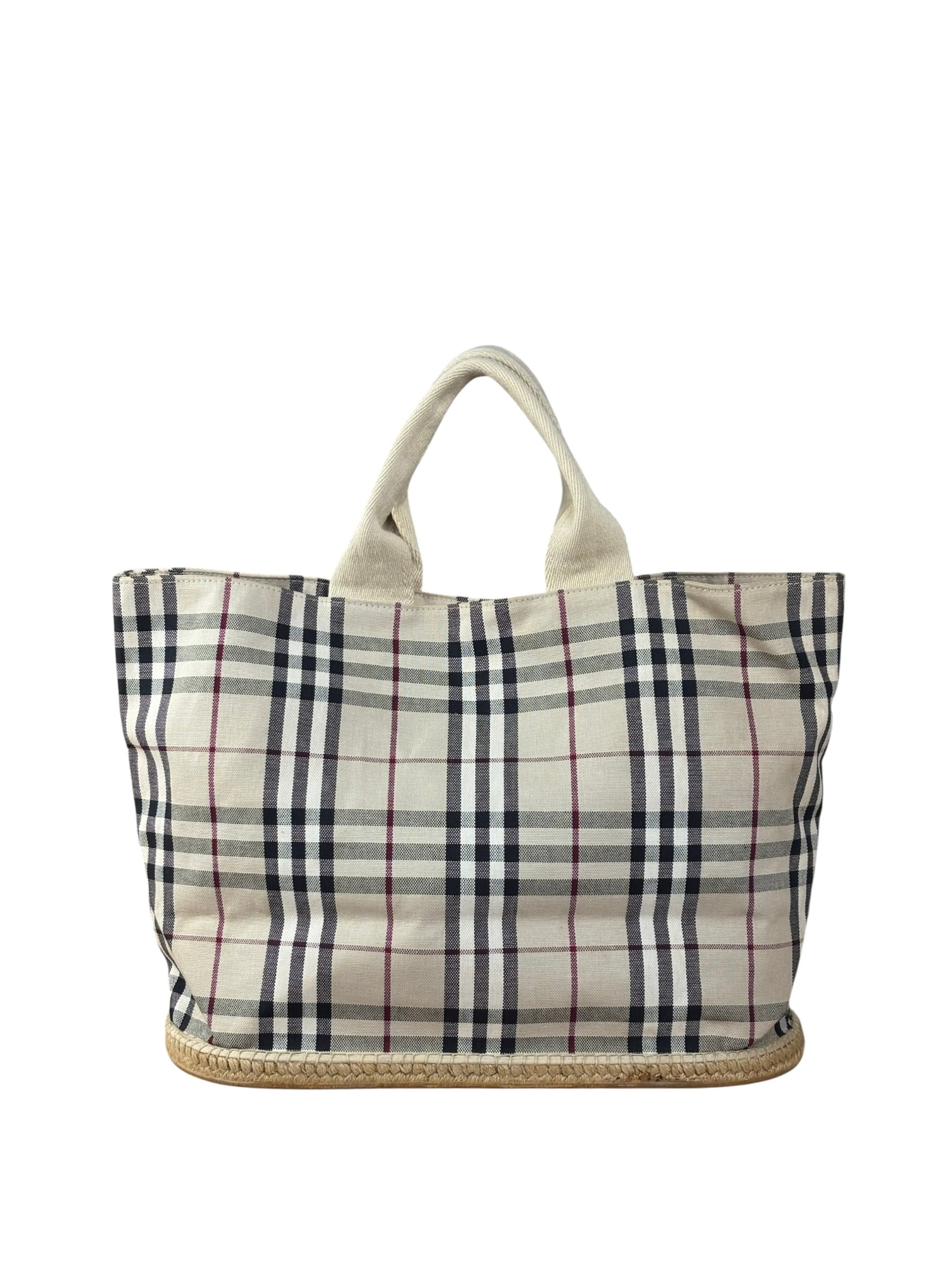 Burberry Vintage Canvas House Check Tote Bag