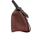 Celine Maroon Python Embossed Trapeze Bag