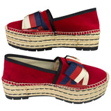 Gucci Red Velvet Pilar Platform Espadrilles