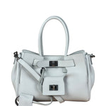 Balenciaga White Leather Bel Air Carry All Handbag