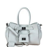 Balenciaga White Leather Bel Air Carry All Handbag