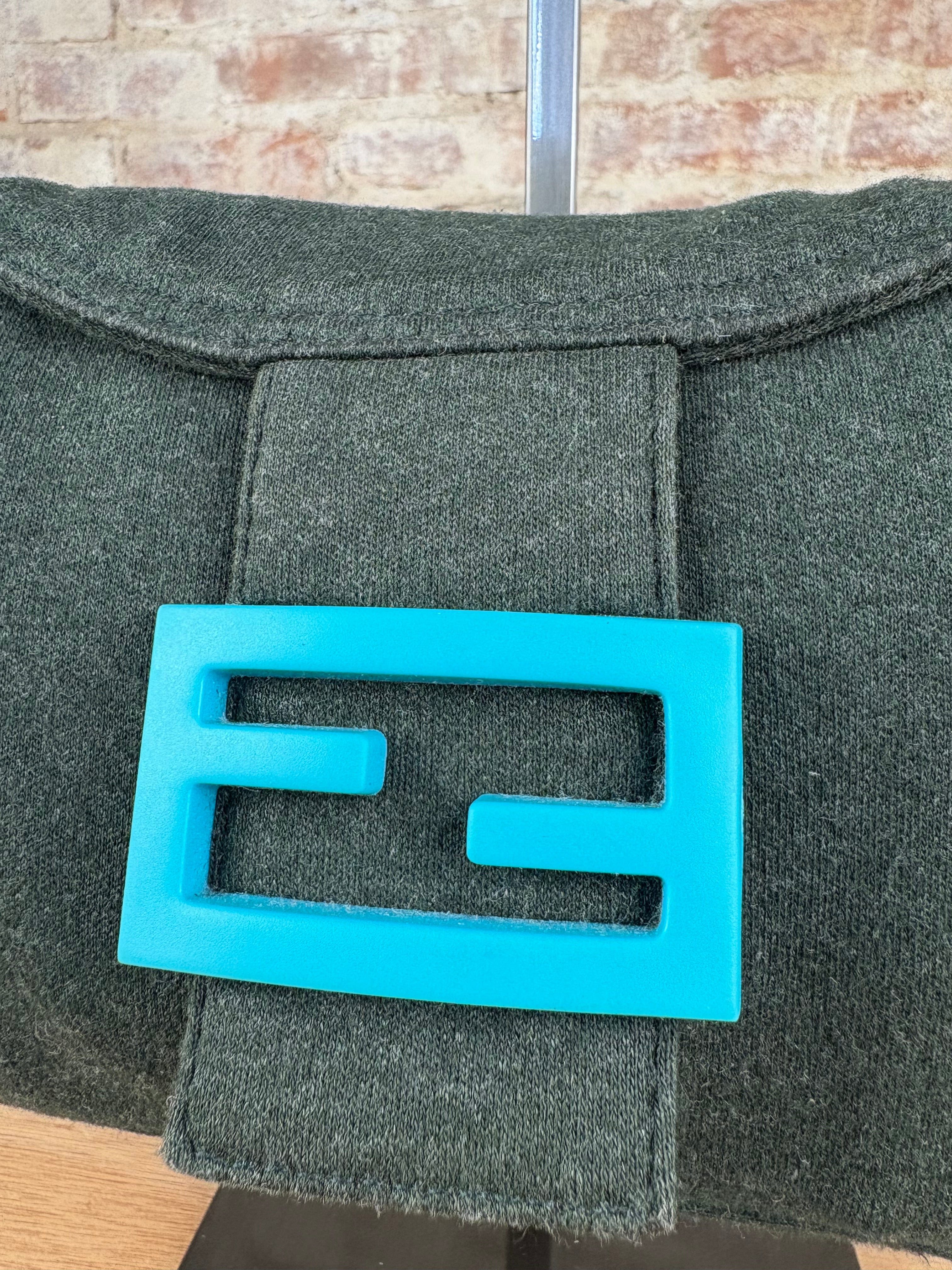 Fendi Green FF Cotton Baguette