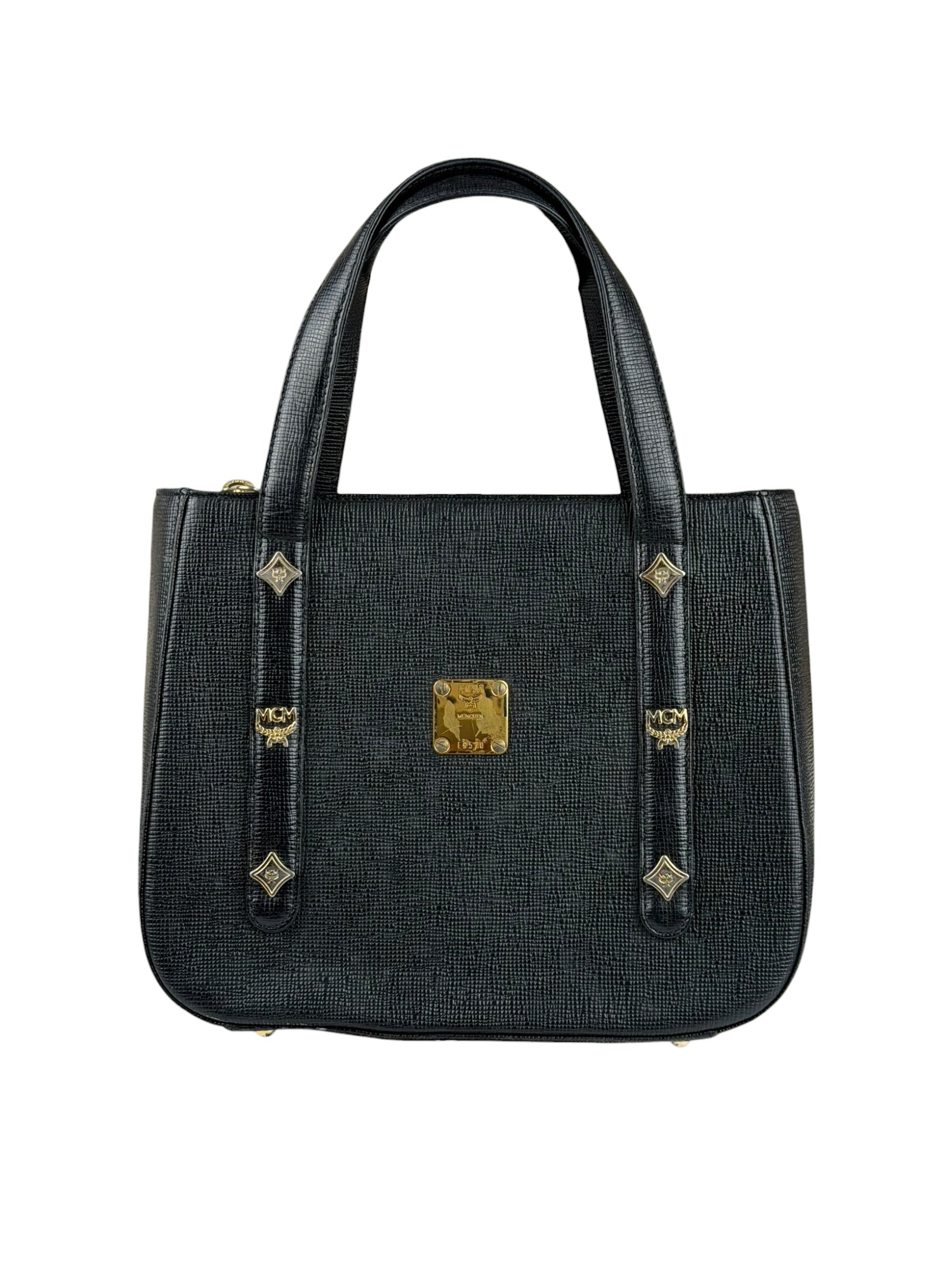 MCM Black Saffiano Leather Handbag