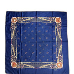 Gucci Navy Horseshoe Silk Scarf