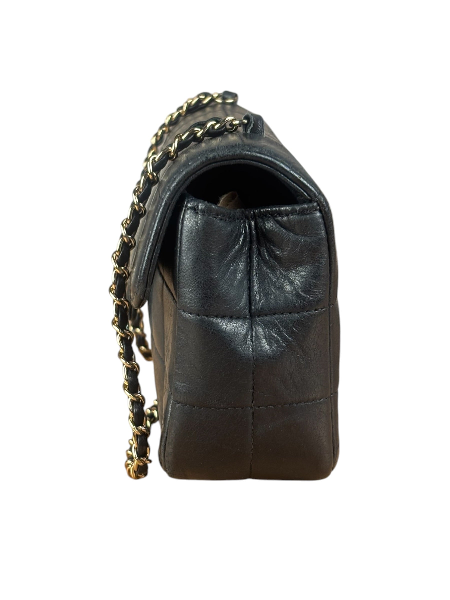 Chanel Black Lambskin Mini Chocolate Bar Flap Bag 2005