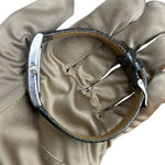 Fendi Tank White Dial Grey Croc Strap