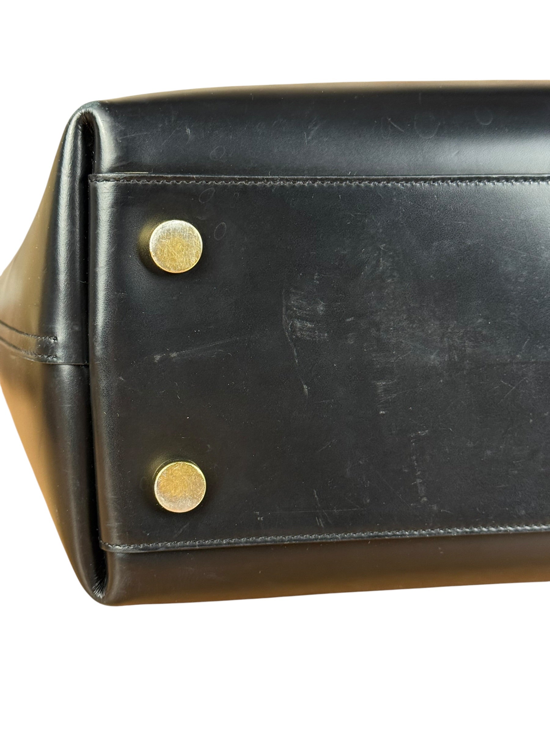 Saint Laurent Black Leather Shopping Tote Bag