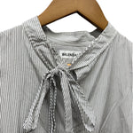 Balenciaga White/Black Striped High/Low Oversized Long Sleeve Shirt