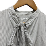 Balenciaga White/Black Striped High/Low Oversized Long Sleeve Shirt
