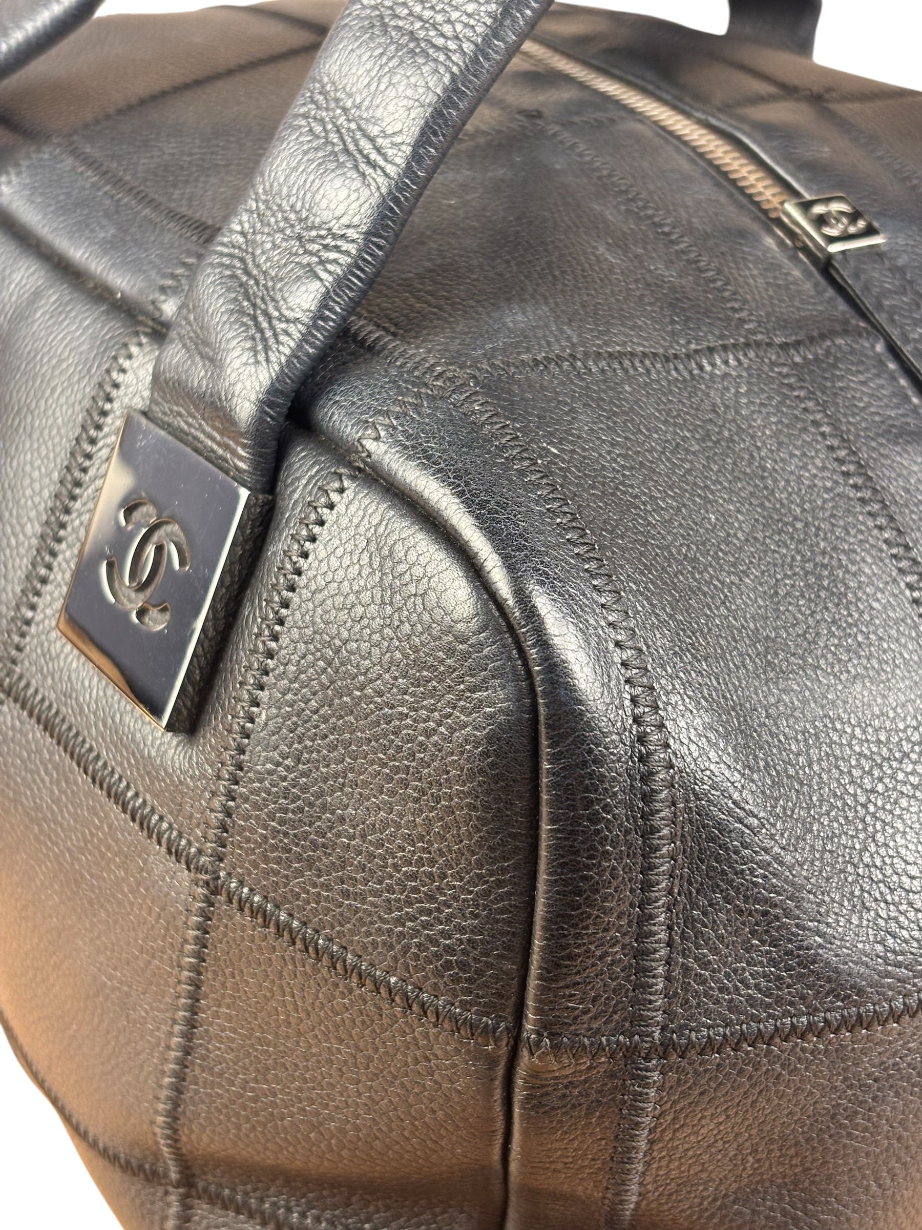 Chanel Black Chocolate Bar Bowling Hand Bag - 2003