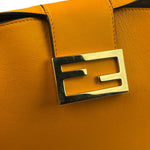 Fendi Orange Leather Small Croissant Hobo Bag