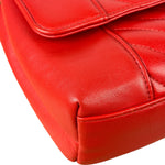 Chanel Red Chevron Leather Flap Bag 2019