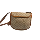 Celine Vintage Beige Leather Trim Macadam Mini Crossbody