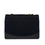Chanel Jersey Quilted Mademoiselle Lock Flap Bag 1989