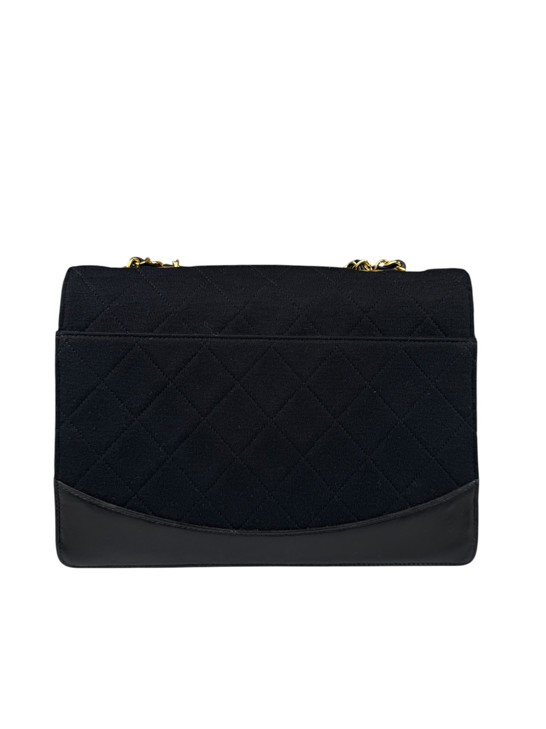 Chanel Jersey Quilted Mademoiselle Lock Flap Bag 1989