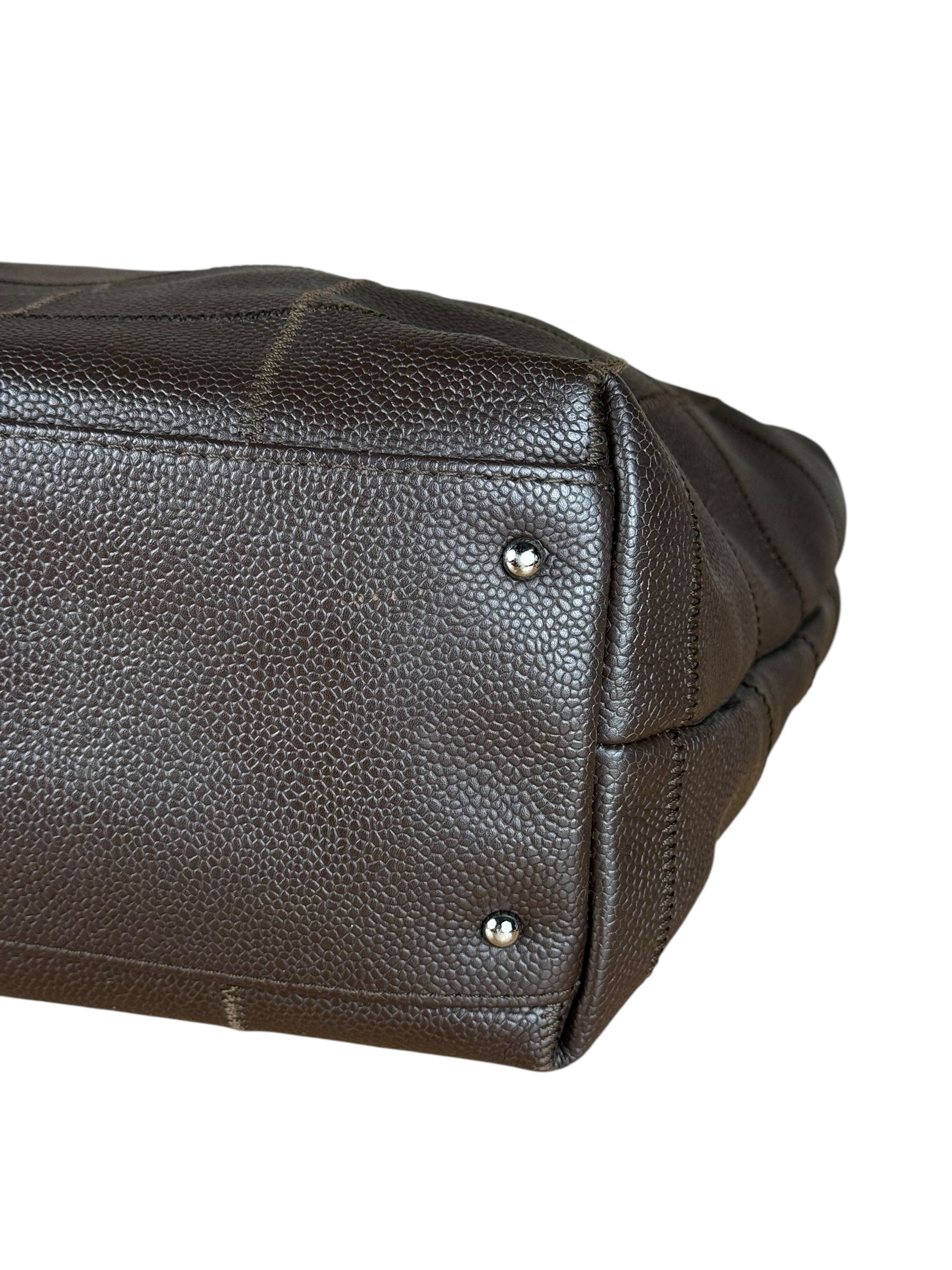 Chanel Brown Leather Chocolate Bar Tote 2004