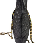 Chanel Vintage Black Quilted Lambskin Chain Shoulder Bag 1989