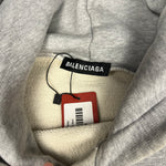 Balenciaga Logo Pullover Hoodie Grey