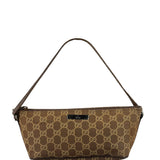 Gucci Brown Leather Trim GG Boat Pochette