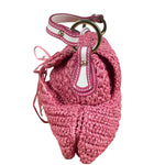 Fendi Pink Raffia Mini Chef Bag