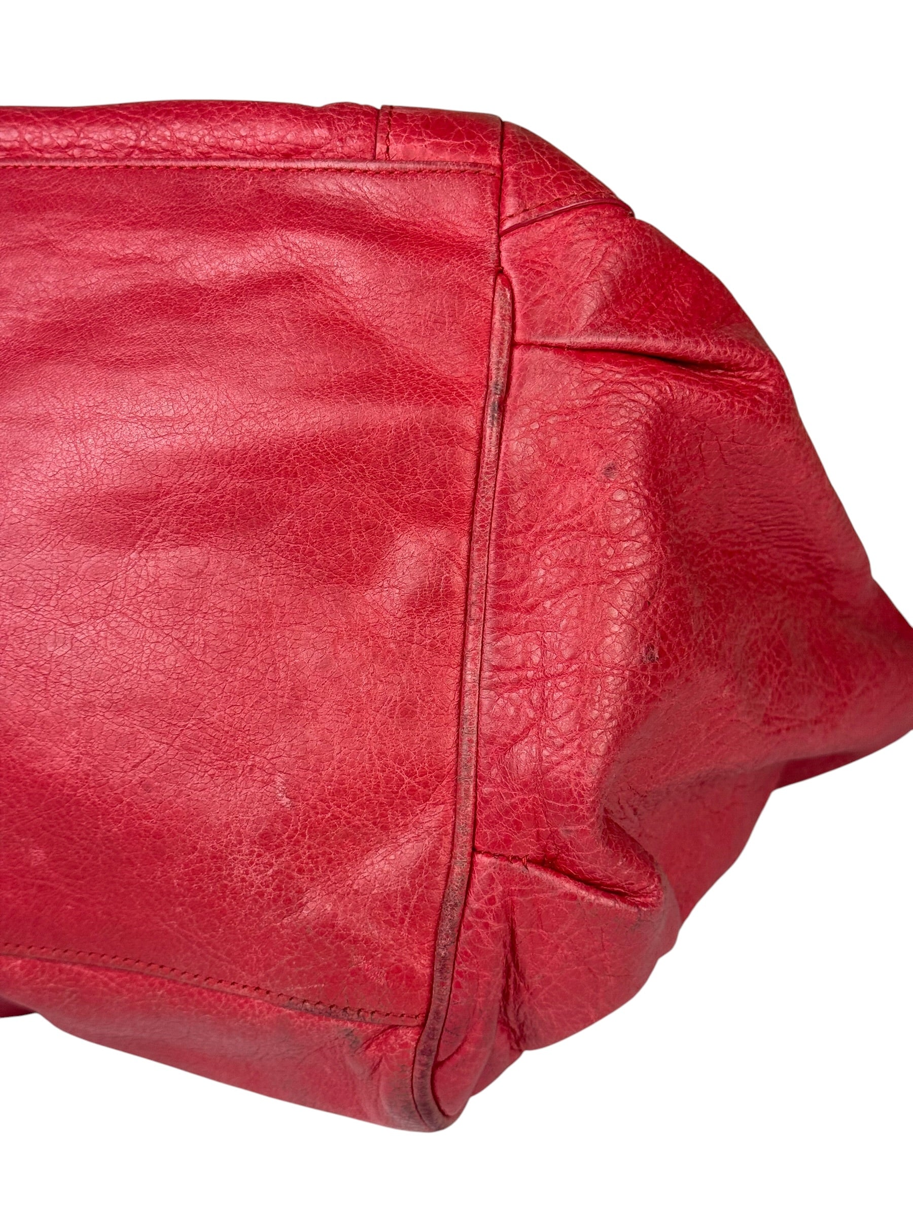 Balenciaga Red Leather Le City Tote